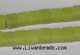 CCU64 15.5 inches 8*8mm cube olive jade beads wholesale