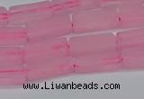 CCU711 15.5 inches 4*13mm cuboid rose quartz beads wholesale