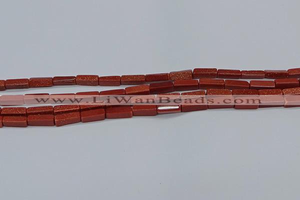 CCU727 15.5 inches 4*13mm cuboid goldstone beads wholesale