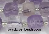 CCU758 15 inches 8*8mm faceted cube ametrine beads