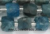 CCU768 15 inches 8*8mm faceted cube apatite beads