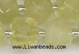 CCU774 15 inches 10*10mm faceted cube lemon quartz beads