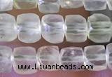 CCU802 15 inches 4mm faceted cube prehnite beads