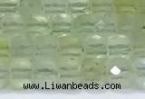 CCU832 15 inches 4mm faceted cube prehnite beads