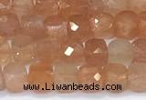 CCU849 15 inches 4mm faceted cube golden sunstone beads