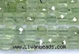 CCU876 15 inches 4mm faceted cube prehnite beads