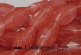 CCY01 15.5 inches 12*22mm faceted rice cherry quartz beads wholesale