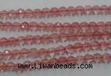 CCY110 15.5 inches 4mm faceted round cherry quartz beads wholesale