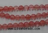 CCY111 15.5 inches 6mm faceted round cherry quartz beads wholesale