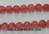 CCY112 15.5 inches 8mm faceted round cherry quartz beads wholesale