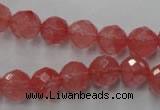 CCY113 15.5 inches 10mm faceted round cherry quartz beads wholesale