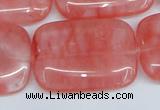 CCY163 15.5 inches 25*35mm rectangle cherry quartz beads wholesale