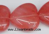 CCY164 15.5 inches 30*30mm heart cherry quartz beads wholesale