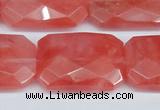 CCY166 15.5 inches 20*30mm faceted rectangle cherry quartz beads