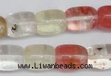 CCY210 15.5 inches 12*16mm cuboid volcano cherry quartz beads