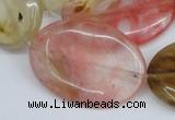 CCY221 15.5 inches 25*35mm oval volcano cherry quartz beads