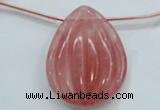 CCY57 30*40mm top-drilled teardrop cherry quartz beads wholesale