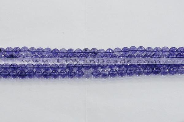 CCY602 15.5 inches 8mm faceted round blue cherry quartz beads