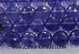 CCY603 15.5 inches 10mm faceted round blue cherry quartz beads