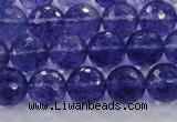 CCY604 15.5 inches 12mm faceted round blue cherry quartz beads