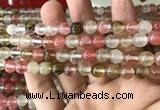 CCY632 15.5 inches 8mm round volcano cherry quartz beads wholesale