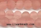 CCY670 15 inches 4mm round matte cherry quartz beads