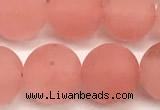 CCY673 15 inches 10mm round matte cherry quartz beads