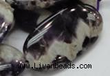 CDA14 15.5 inches 25*50mm oval dogtooth amethyst quartz beads