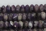 CDA21 15.5 inches 6*10mm faceted rondelle dogtooth amethyst beads