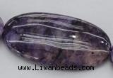 CDA306 15.5 inches 30*60mm oval dyed dogtooth amethyst beads