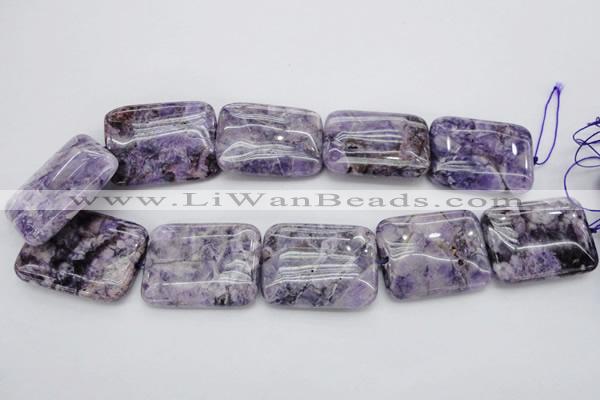 CDA313 15.5 inches 30*40mm rectangle dyed dogtooth amethyst beads