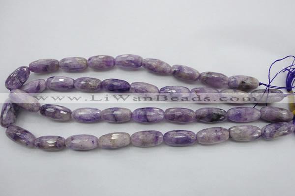 CDA338 15.5 inches 10*22mm faceted drum dyed dogtooth amethyst beads