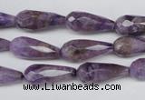 CDA340 15.5 inches 8*20mm faceted teardrop dyed dogtooth amethyst beads