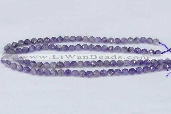 CDA59 15.5 inches 8mm faceted round dogtooth amethyst beads