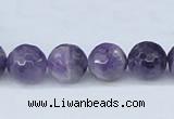 CDA61 15.5 inches 12mm faceted round dogtooth amethyst beads