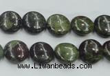 CDB206 15.5 inches 12mm flat round natural dragon blood jasper beads