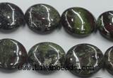 CDB209 15.5 inches 20mm flat round natural dragon blood jasper beads