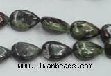 CDB215 15.5 inches 10*14mm flat teardrop natural dragon blood jasper beads