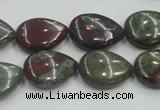 CDB216 15.5 inches 13*18mm flat teardrop natural dragon blood jasper beads