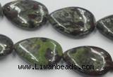 CDB218 15.5 inches 18*25mm flat teardrop natural dragon blood jasper beads