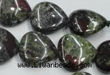 CDB220 15.5 inches 20*20mm heart natural dragon blood jasper beads