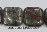 CDB222 15.5 inches 25*25mm square natural dragon blood jasper beads