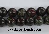 CDB253 15.5 inches 12mm round natural dragon blood jasper beads