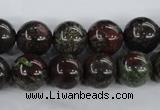 CDB254 15.5 inches 14mm round natural dragon blood jasper beads