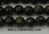 CDB311 15.5 inches 6mm faceted round dragon blood jasper beads