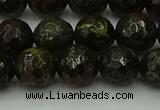 CDB313 15.5 inches 10mm faceted round dragon blood jasper beads