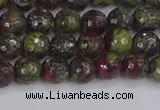 CDB329 15.5 inches 6mm faceted round A grade dragon blood jasper beads