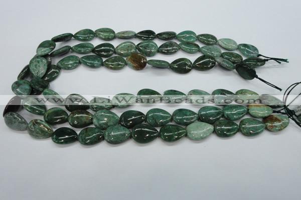 CDB33 15.5 inches 13*18mm flat teardrop new dragon blood jasper beads