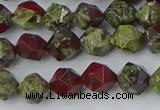 CDB336 15.5 inches 6mm faceted nuggets dragon blood jasper beads