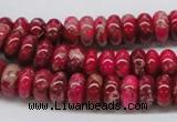 CDE07 15.5 inches 5*10mm rondelle dyed sea sediment jasper beads